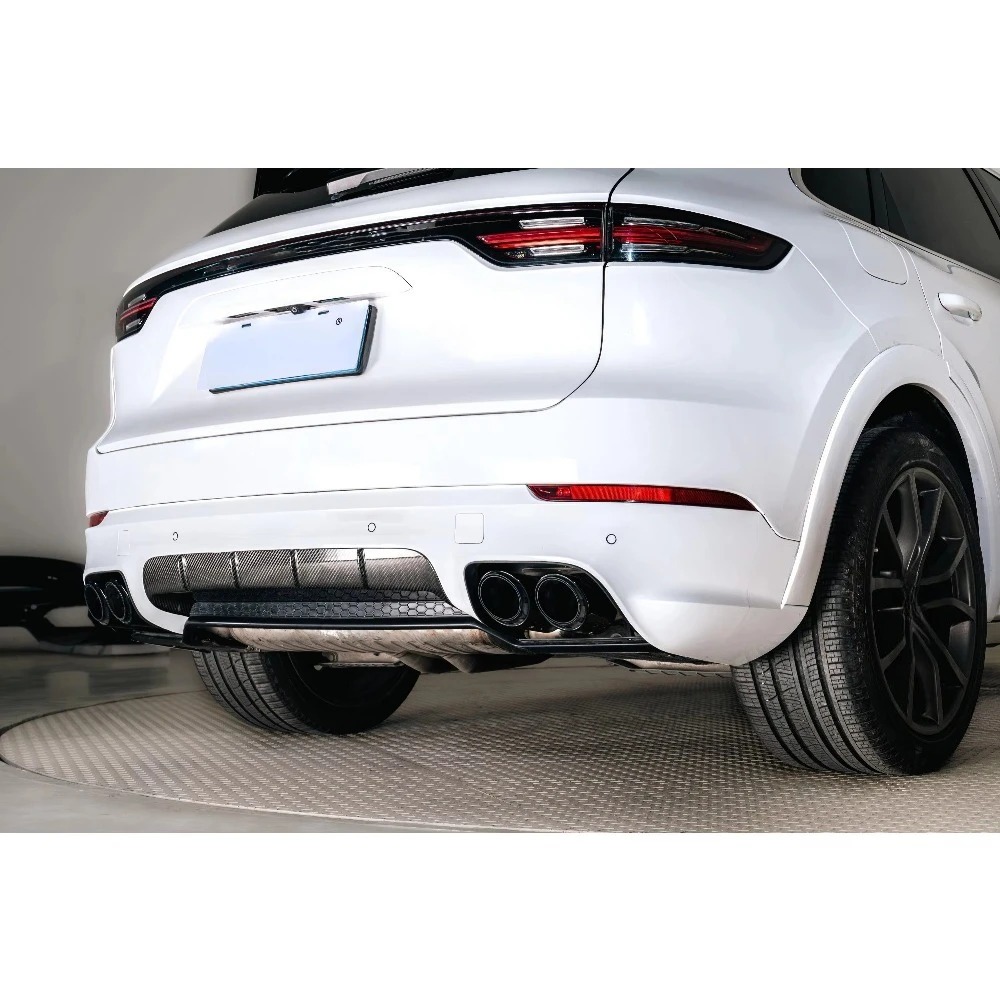 New 9Y0.1 SD for Cayenne 2018-2024 Rear Lip Carbon Fiber Decorative Panel